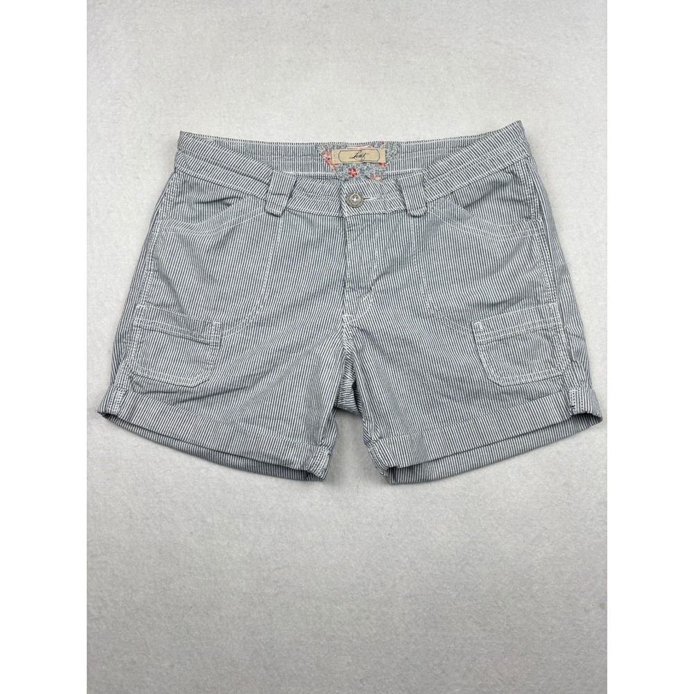 Levi's Hickory Stripe Shorts Womens 6 Cuffed Utility Pocket Coastal Workwear‎